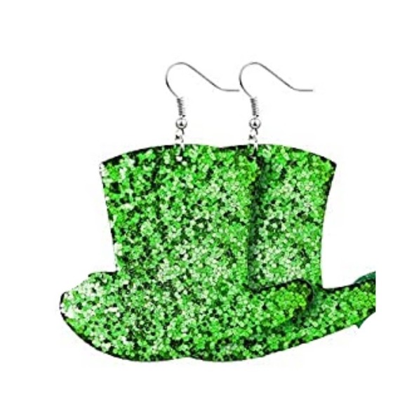 5/$25  St. Patricks Day Earrings St Patricks Day Green Jewelry Shamrock Earrings - Picture 1 of 8